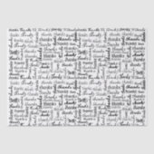 Veel Bedankt zwarte tekst op wit Tissuepapier (Voorkant)