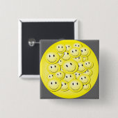 Veel bellengezichten. vierkante button 5,1 cm (Voorkant /achterkant)