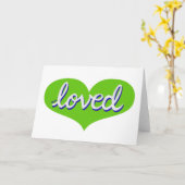 VEEL BEMIND -Aanbeden- Groen liefdeshart Kaart (Gele Bloem)