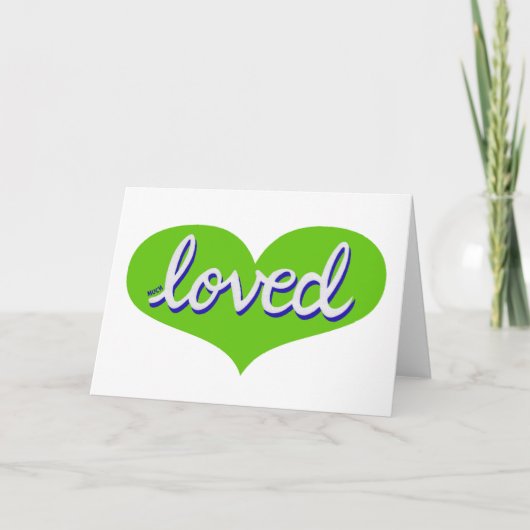 VEEL BEMIND -Aanbeden- Groene liefdeshart Kaart (Voorkant)