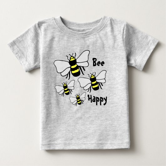 Veel bijen "Bee Happy"-T-shirt voor peuter (Voorkant)