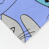 Veel blauw kattenontwerp fleece deken (Hoek)