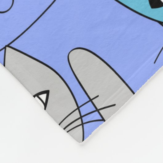 Veel blauw kattenontwerp fleece deken (Hoek)