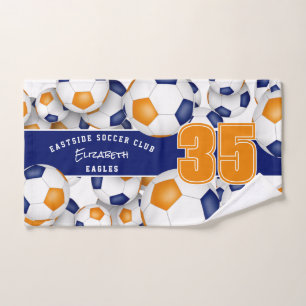 Veel blauw sinaasappel voetballen team spirit gesc handdoek