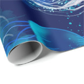 Veel blauwe kwallen zwemmen onder water. Slijpen Cadeaupapier (Rol Hoek)