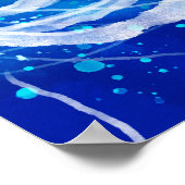 Veel blauwe kwallen zwemmen onder water. Slijpen Poster (Hoek)