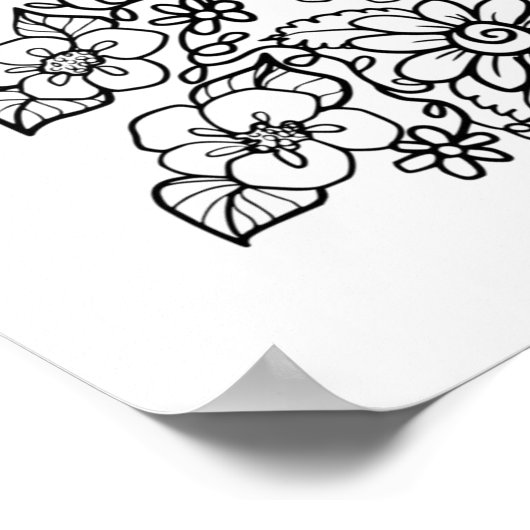 Veel bloemen in kleur poster (Hoek)