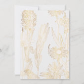 Veel bloemen met een gouden lijn. kaart (Achterkant)