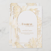 Veel bloemen met gouden lijn. kaart (Voorkant / Achterkant)