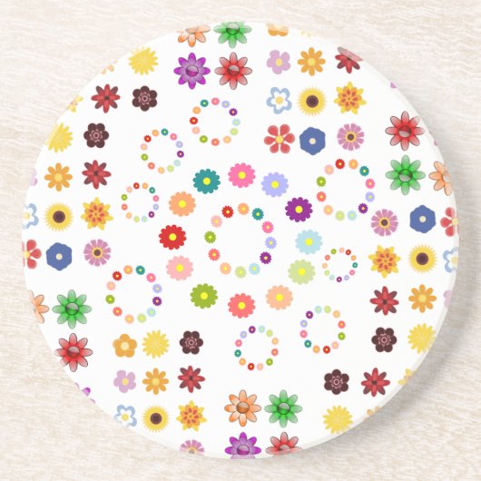 Veel bloemen zandsteen onderzetter (Voorkant)