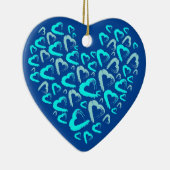 Veel Blue Hearts Keramisch Ornament (Rechts)