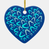 Veel Blue Hearts Keramisch Ornament (Voorkant)