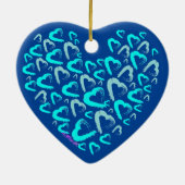 Veel Blue Hearts Keramisch Ornament (Achterkant)