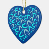 Veel Blue Hearts Keramisch Ornament (Links)