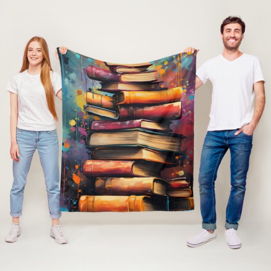 Veel boeken fleece deken (In situ)