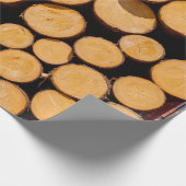 Veel bomen met hout en boomstammen rond het stamho cadeaupapier (Hoek)