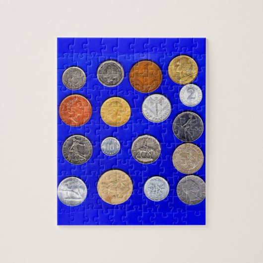 veel buitenlandse munten legpuzzel (Verticaal)