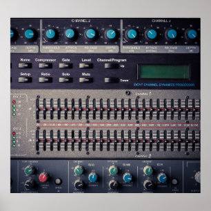 Veel Buttonnen Sound Mixer Studio Poster