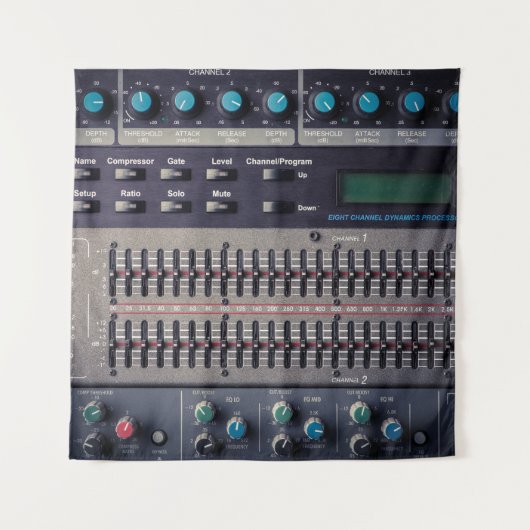 Veel Buttonnen Sound Mixer Studio Wandkleed (Voorkant)