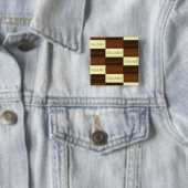 Veel chocolade-Button Vierkante Button 5,1 Cm (In situ)