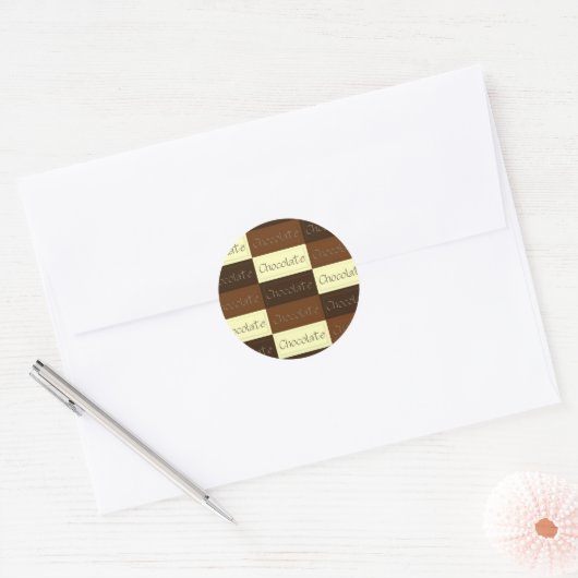 Veel chocoladesticker ronde sticker (Envelop)