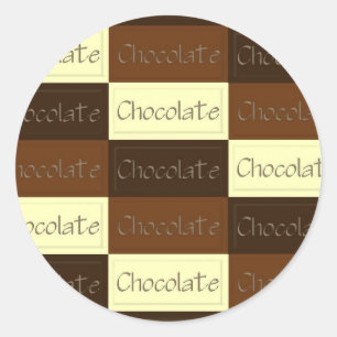 Veel chocoladesticker ronde sticker
