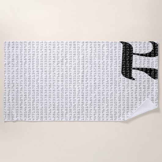 Veel cijfers van het wiskundige gehalte van de pi strandlaken (Voorkant)