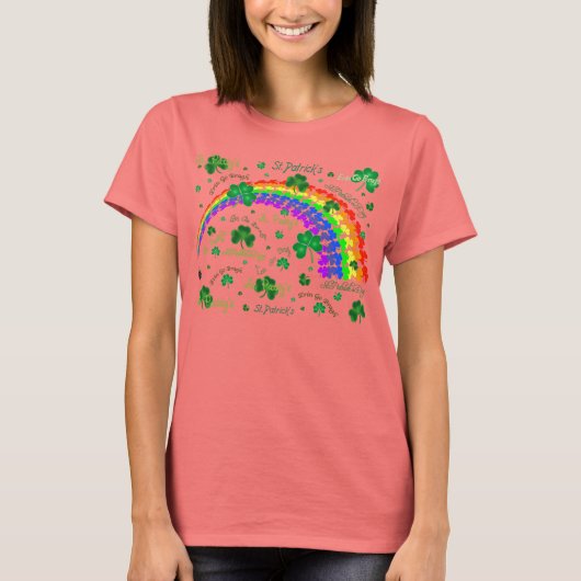 Veel Cloverbladeren en een regenboog T-shirt (Voorkant)