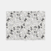 Veel Cute Cats Doodle Pattern Illustration Fleece Deken (Voorkant (Horizontaal))