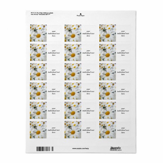 veel Daisies Etiket (Full Sheet)