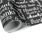 Veel dank tekst op zwart cadeaupapier (Rol Hoek)