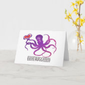 Veel de Octopus Leuk Valentijn van Omhelzingen en Kaart (Gele Bloem)