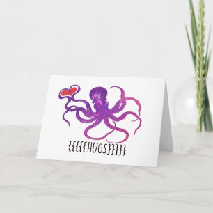 Veel de Octopus Leuk Valentijn van Omhelzingen en Kaart