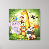 Veel Dieren Cartoon Kunstwerk Canvas Print (Voorkant)