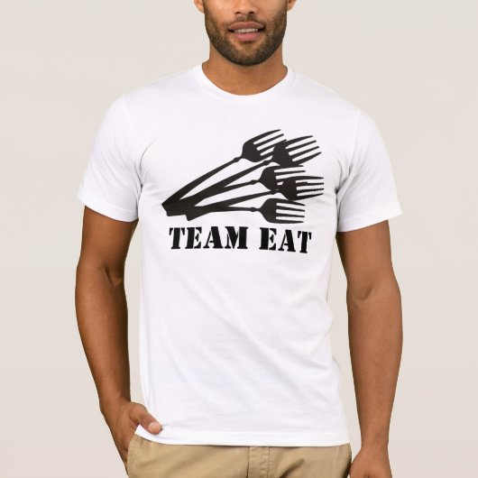 Veel dinervorken die eten en eten... t-shirt (Voorkant)