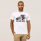 Veel dinervorken die eten en eten... t-shirt (Voorkant volledig)