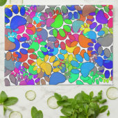 Veel dog-schilderafdrukken theedoek (Gevouwen)