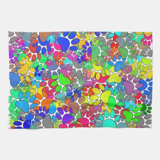 Veel dog-schilderafdrukken theedoek (Horizontaal)