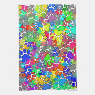 Veel dog-schilderafdrukken theedoek