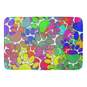 Veel dog verfdrukken overal badmat