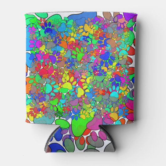 Veel dog verfdrukken overal blikjeskoeler (Voorkant)