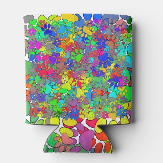 Veel dog verfdrukken overal blikjeskoeler (Achterkant)