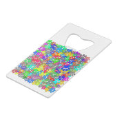 Veel dog verfdrukken overal creditkaart flessenopener (Achterkant Gekanteld)