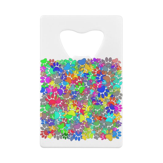 Veel dog verfdrukken overal creditkaart flessenopener (Achterkant)