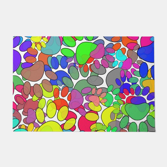 Veel dog verfdrukken overal deurmat (Voorkant)