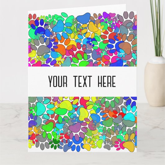 Veel dog verfdrukken overal kaart (Voorkant)