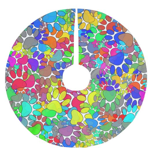 Veel dog verfdrukken overal kerstboom rok (Voorkant)