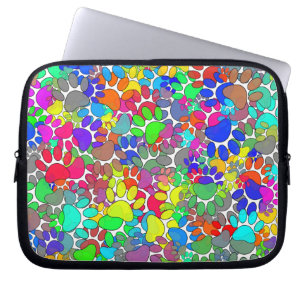 Veel dog verfdrukken overal laptop sleeve