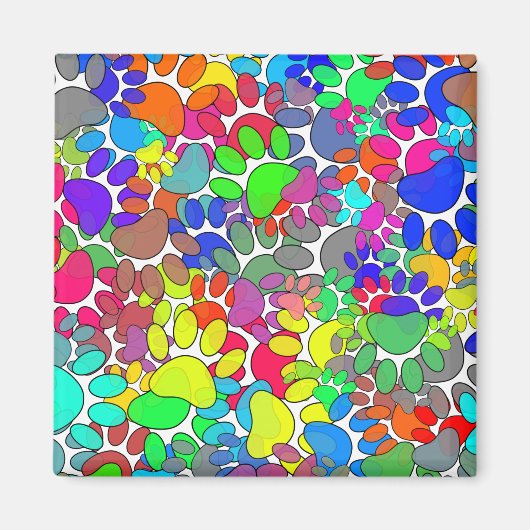 Veel dog verfdrukken overal magneet (Voorkant)