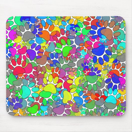 Veel dog verfdrukken overal muismat (Voorkant)